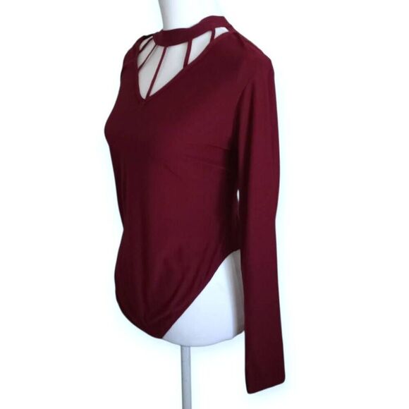 NO BOUNDARIES BURGUNDY BODYSUIT SZ.XL EUC - Picture 2 of 5